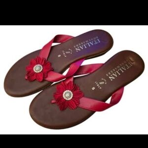 Italian Shoemakers Burgundy Floral Sandals